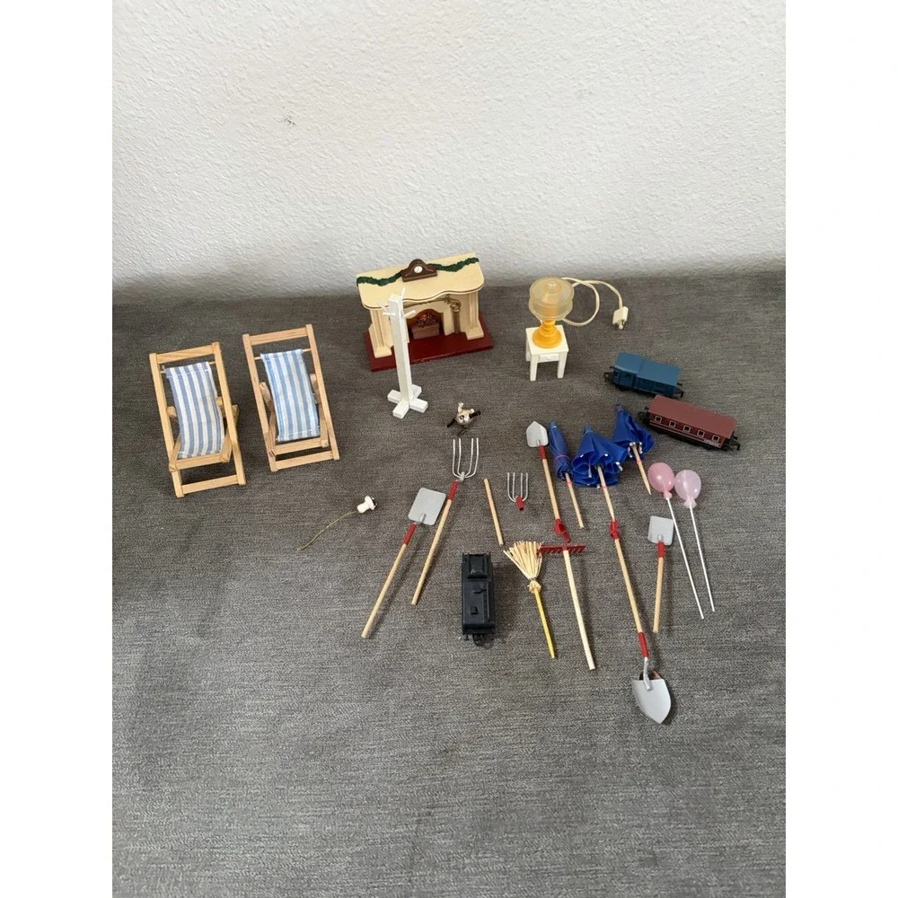 Dollhouse Miniature 1:12 Scale Vintage Outdoor, Lawn Tools, Trains Lot